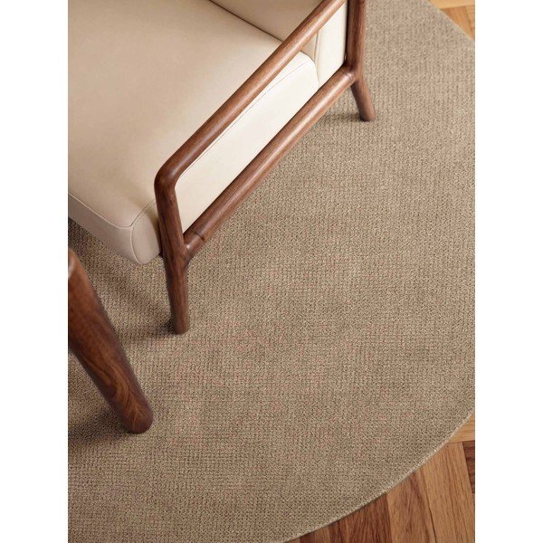 Rankų darbo smėlio spalvos iš vilnos apvalios formos kilimas ø 160 cm Greenwich – Ted Baker-image-1