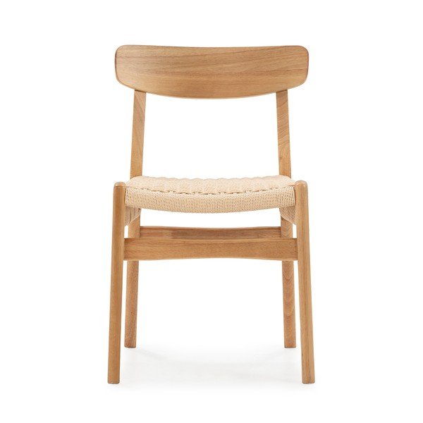 Natūralios spalvos iš kaučiukmedžio masyvo valgomojo kėdės 2 vnt. Biel – MOME-image-3