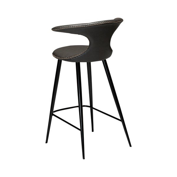 Tamsiai pilka odinė baro kėdė DAN-FORM Denmark Flair, aukštis 90 cm-image-2