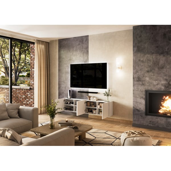 TV spintelė baltos spalvos 183x45 cm Piana – Germania-image-4