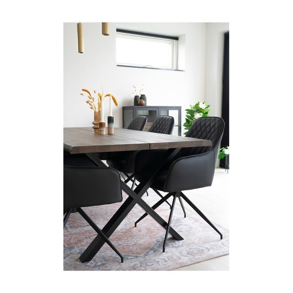 Juodos spalvos iš audinio valgomojo kėdė Harbo – House Nordic-image-4
