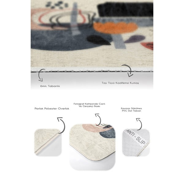 Iš velveto vonios kilimėliai smėlio spalvos 2 vnt. 60x100 cm – Mila Home-image-3