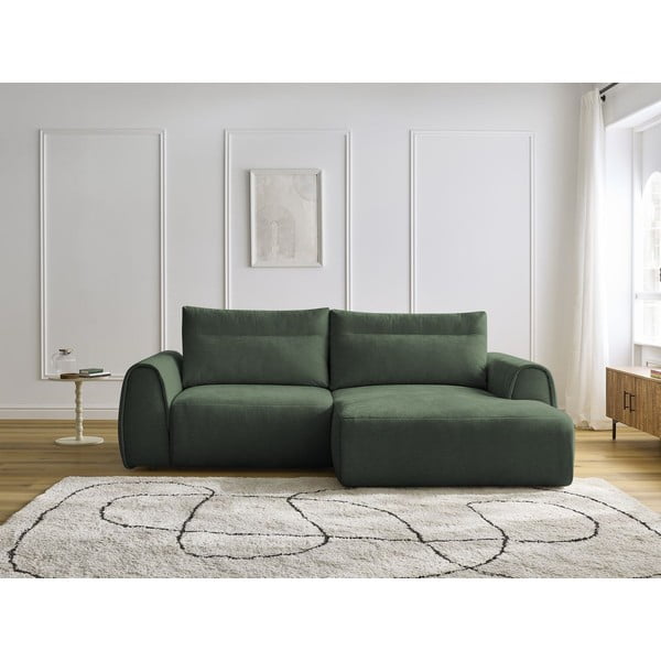 Kampinė sofa tamsiai žalios spalvos Aden – Bobochic Paris-image-1