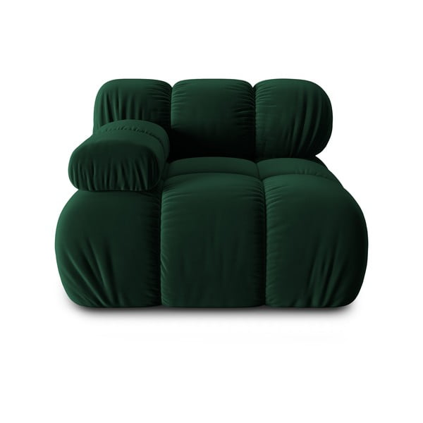 Modulinė sofa žalios spalvos iš velveto (su kairiuoju kampu) Bellis – Micadoni Home