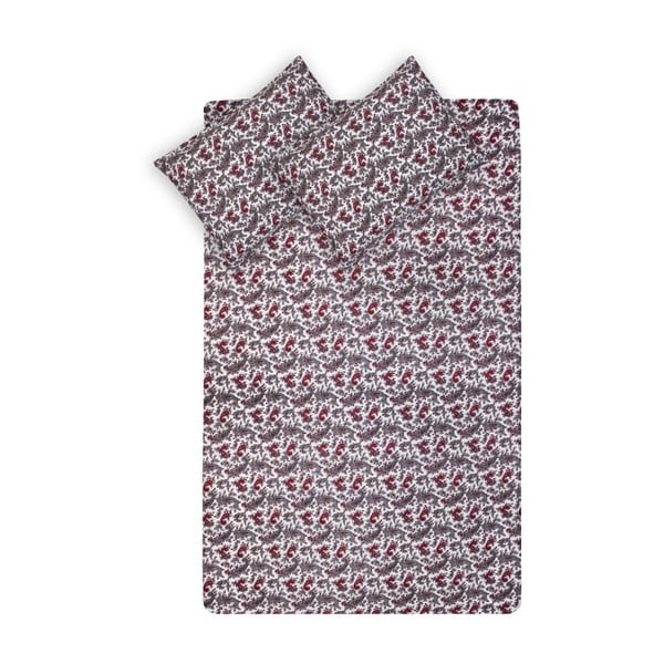 Rudos spalvos medvilninės paklodės ir užvalkalo rinkinys "Fitted Sheet Duro", 100 x 200 cm