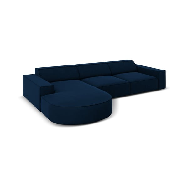 Mėlyna aksominė kampinė sofa (kairysis kampas) Jodie - Micadoni Home-image-4