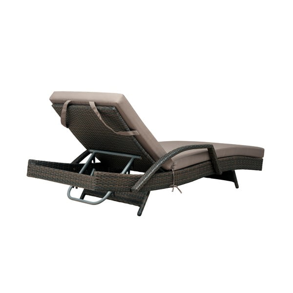 Rudos spalvos/smėlio spalvos sodo šezlongas dirbtinis rotangas Redondo – Unique Furniture-image-4