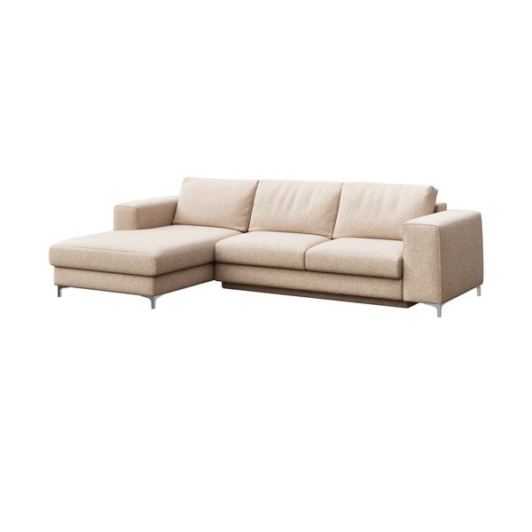Smėlio spalvos iš boucle sulankstoma/su sandėliavimo vieta kampinė sofa (su kairiuoju kampu/su gultu) Rene – Rodier-image-2