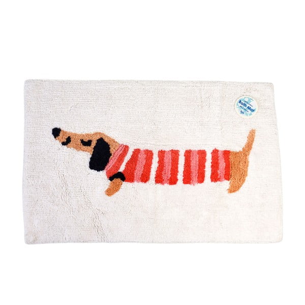 Raudonas/baltas vonios kilimėlis 83x52,5 cm Sausage Dog - Rex London