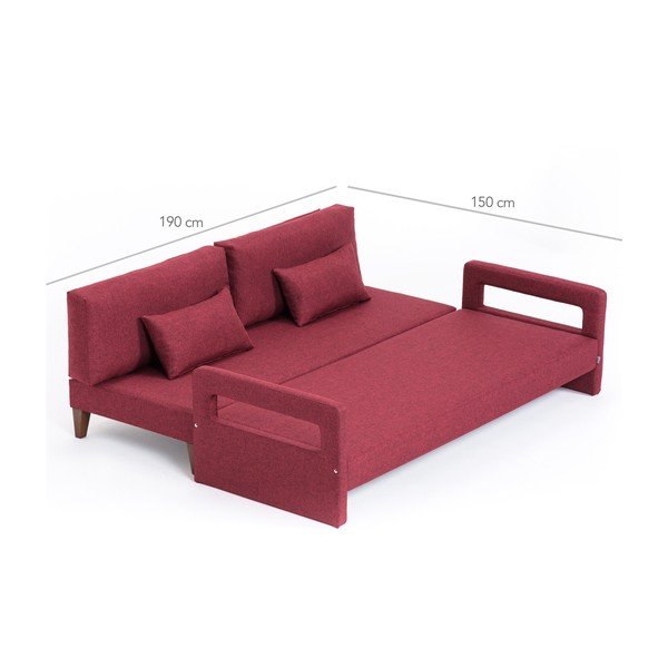 Raudona sofa-lova Balcab Home Hannah-image-2