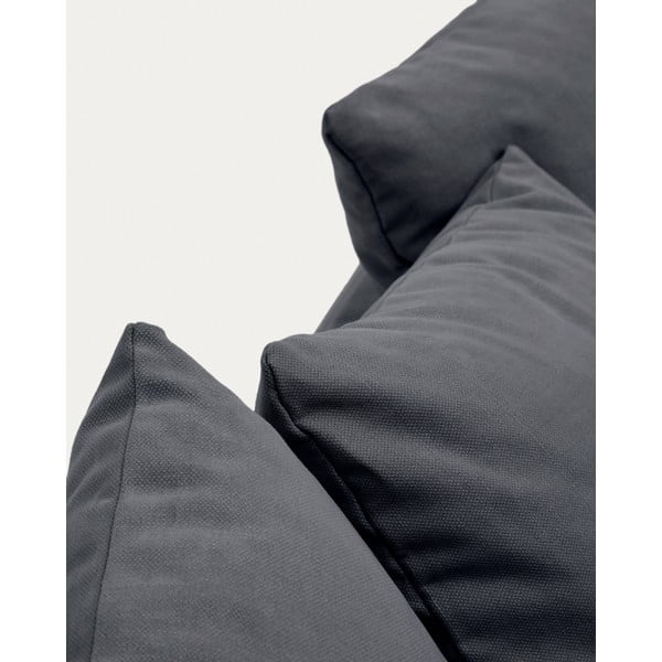 Iš lino sofa antracito spalvos 340 cm Nora – Kave Home-image-1