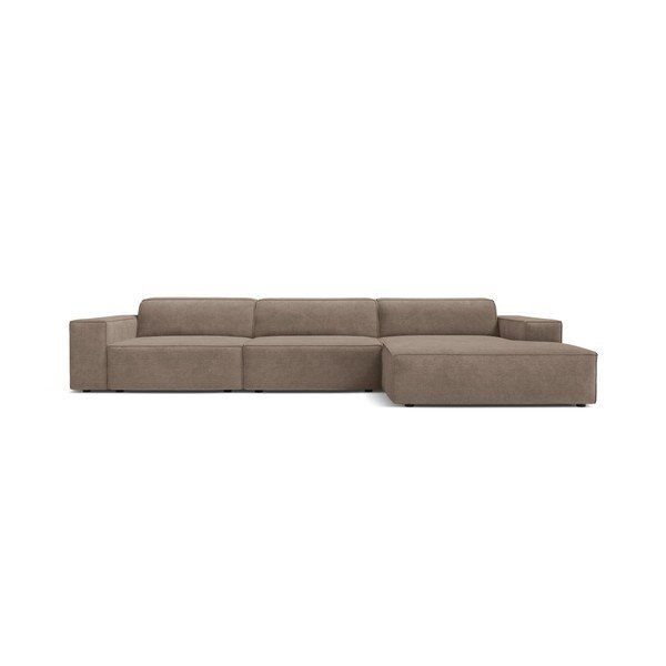 Smėlio spalvos modulinė kampinė sofa (su dešiniuoju kampu/su gultu) Jodie – Micadoni -image-1