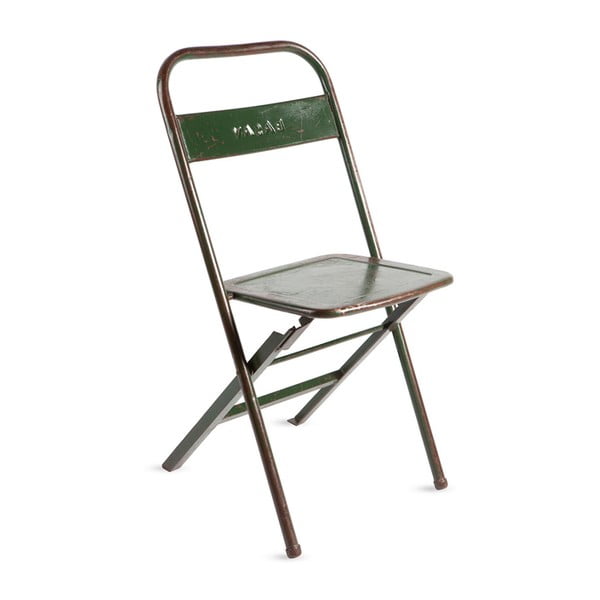 Žalia metalinė sulankstoma kėdė su patina RGE Mash