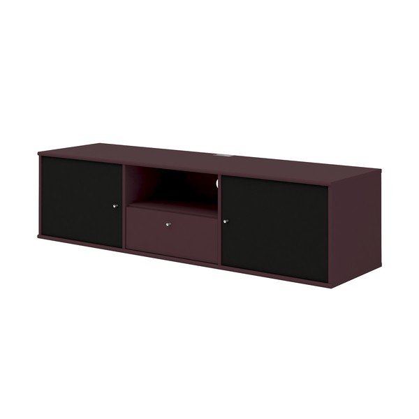 Bordo raudonos spalvos TV spintelė su juodomis detalėmis Mistral 232-image-3