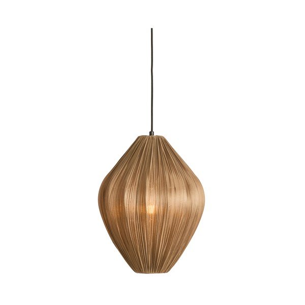 Rudos spalvos kabantis šviestuvas ø 12 cm su tekstiliniu gaubtu Verita – Light & Living-image-1