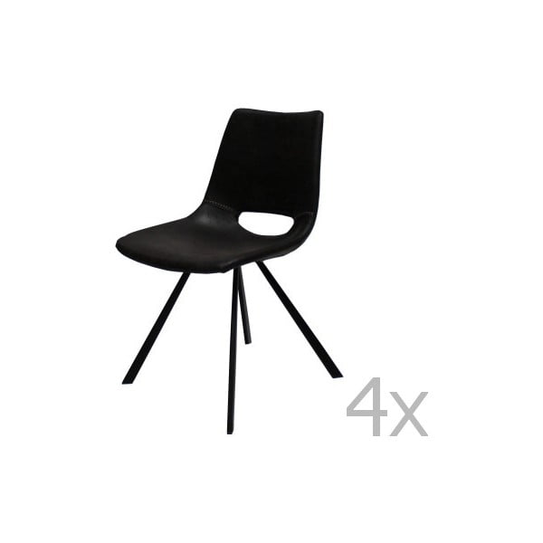 4 juodai pilkų "Canett Coronas" kėdžių rinkinys