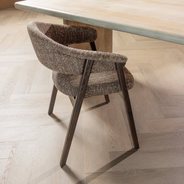 Rudos spalvos iš audinio valgomojo kėdė su porankiais Tunar – WOOOD-image-1