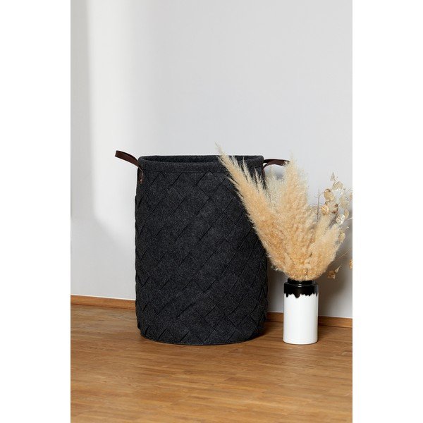 Wenko Trovo juodas skalbinių krepšys, 75 l talpos-image-1