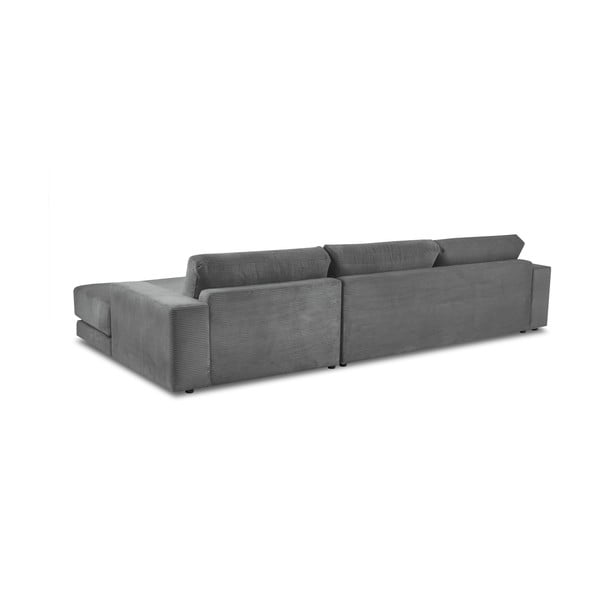 Pilka aksominė sofa-lova Milo Casa Donatella, kairysis kampas-image-3