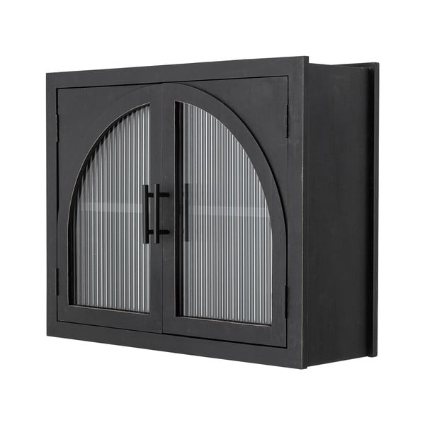 Iš kėnio masyvo pakabinama vitrina juodos spalvos 62x49x23 cm Lario – Bloomingville-image-2