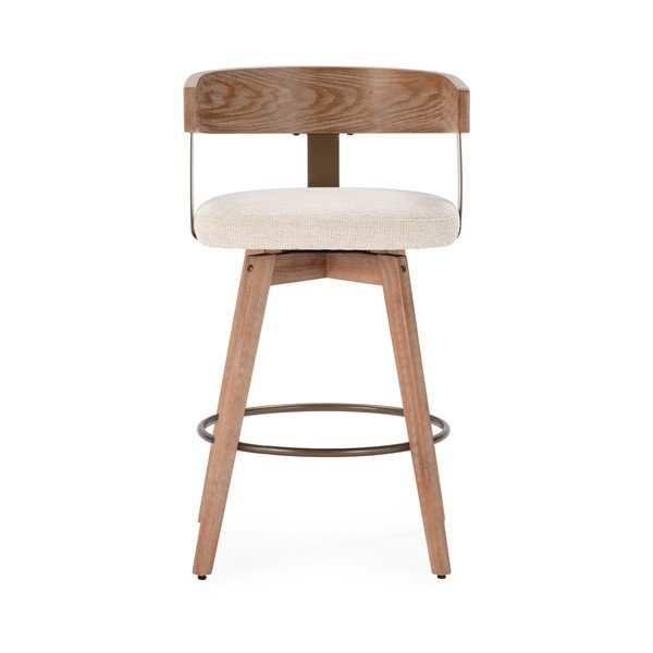 Kreminės spalvos/natūralios spalvos iš audinio baro taburėtės su porankiais 2 vnt. Ilia – MOME-image-3