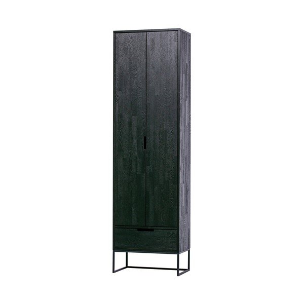 Juodos spalvos iš uosio masyvo spintelė 60x210x36 cm Silas – WOOOD-image-3