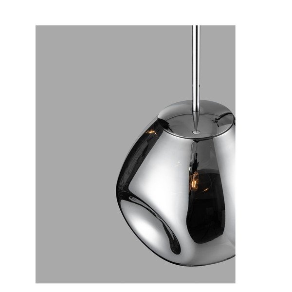 Blizgios sidabrinės spalvos iš stiklo kabantis šviestuvas ø 25 cm Lava – Nova Luce-image-2