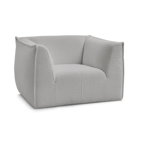 Šviesiai pilkos spalvos iš boucle krėslas Giorgia – Bobochic Paris