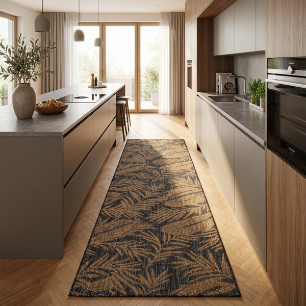 Juodos spalvos/rudos spalvos lauko kilimas 80x250 cm Mira 1451 – Ayyildiz Carpets-image-1