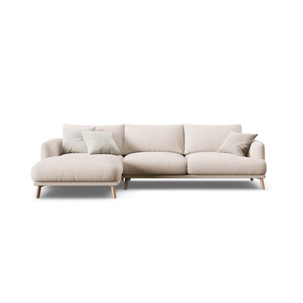 Smėlio spalvos kampinė sofa (su kairiuoju kampu/su gultu) Naomi – Micadoni -image-2