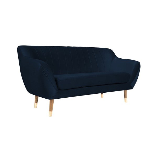 Tamsiai mėlyna aksominė sofa Mazzini Sofos Benito, 158 cm-image-2