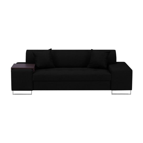 Juoda sofa su sidabrinėmis kojelėmis "Cosmopolitan Design Orlando", 220 cm