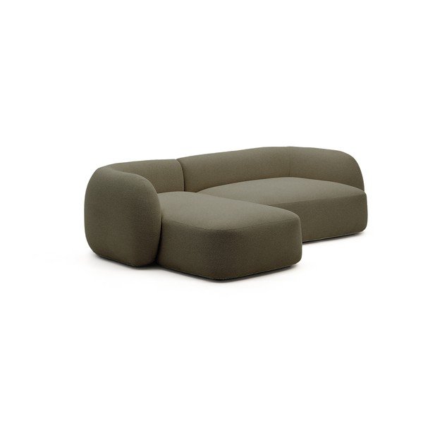 Tamsiai žalios spalvos kampinė sofa iš šenilinio audinio (su kairiuoju kampu/su gultu) Martina – Kave Home-image-4