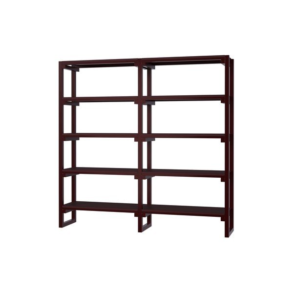 Bordo spalvos iš buko masyvo pastatoma lentyna 184x180x37 cm Noru – noo.ma