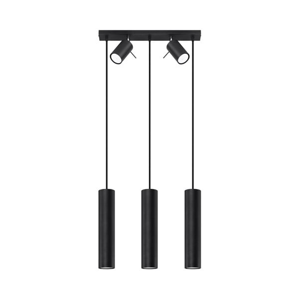 Juodas pakabinamas šviestuvas su metaliniu gaubtu 45x5 cm Etna - Nice Lamps