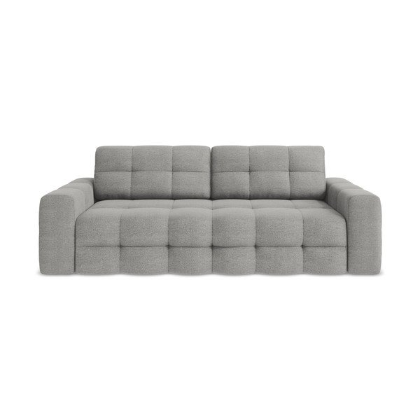 Pilkos spalvos iš boucle sulankstoma sofa 255 cm Milu – Makamii