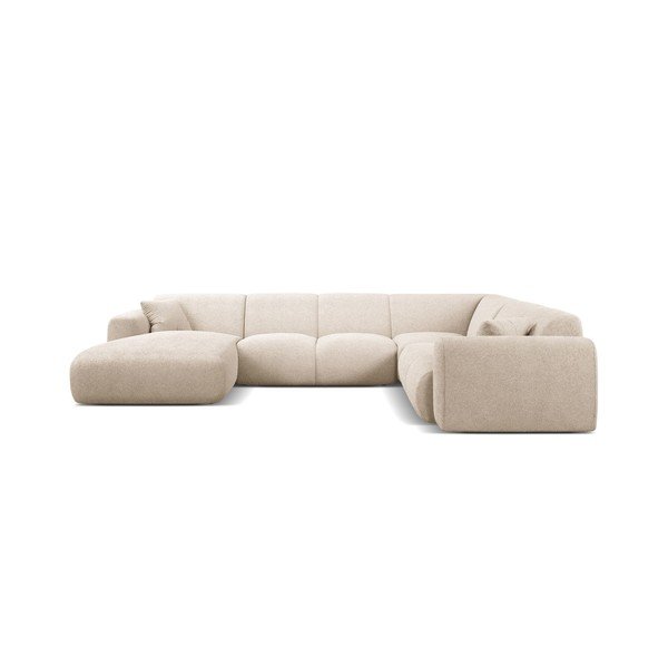 Smėlio spalvos kampinė sofa iš boucle („U“ formos) Molino – Micadoni -image-1