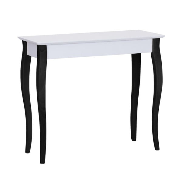 Baltas konsolinis staliukas su juodomis kojomis "Ragaba Lilo", 85 cm pločio