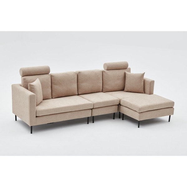 Modulinė kampinė sofa smėlio spalvos Nova – Balcab Home-image-1