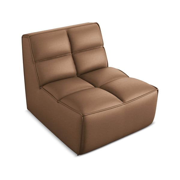 Rudos spalvos iš dirbtinės odos modulinė sofos dalis Kalai – Makamii-image-1