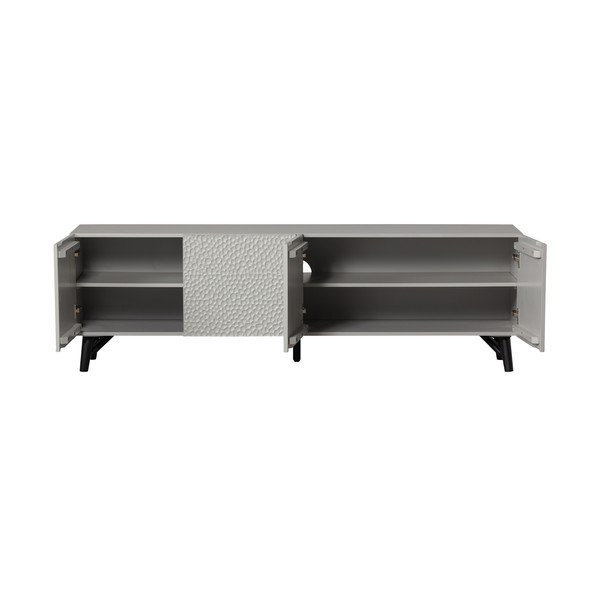 Šviesiai pilkos spalvos iš mango masyvo TV spintelė 185x56x46 cm Carved – WOOOD-image-3