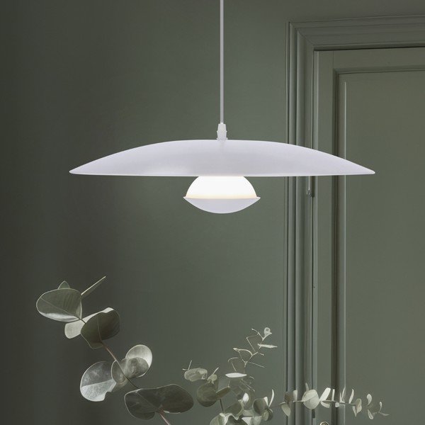 Baltos spalvos kabantis šviestuvas LED su metaliniu gaubtu Lund – Candellux Lighting-image-3
