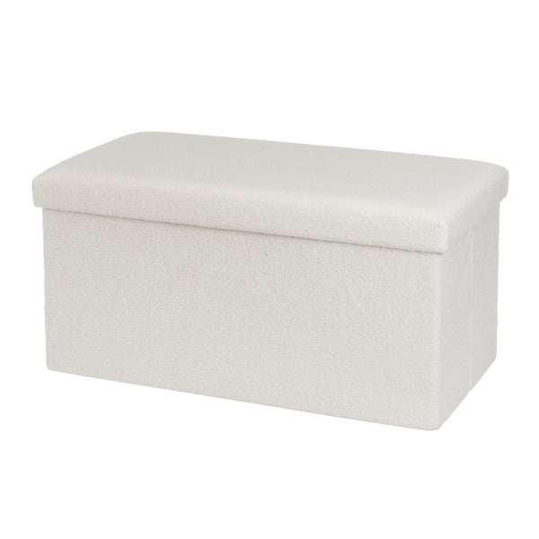 Iš boucle pufas baltos spalvos Ecru – Casa Selección