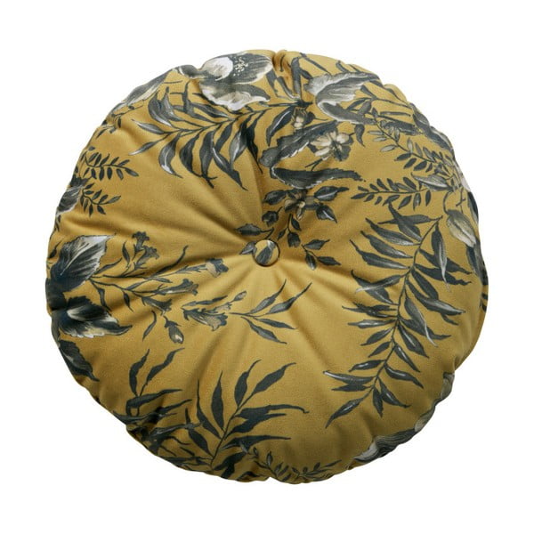 Garstyčių rudos spalvos pagalvėlė su gėlių motyvu "BePureHome Vogue", ø 45 cm