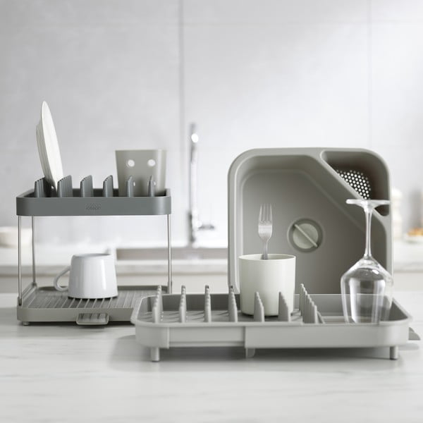 Reguliuojamas iš plastiko kiaurasamtis pilkos spalvos 34x37 cm Duo – Joseph Joseph-image-1