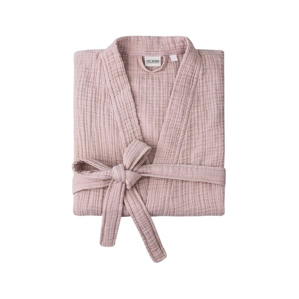 Rožinės spalvos iš muslino chalatas S/M Kimono – Foutastic