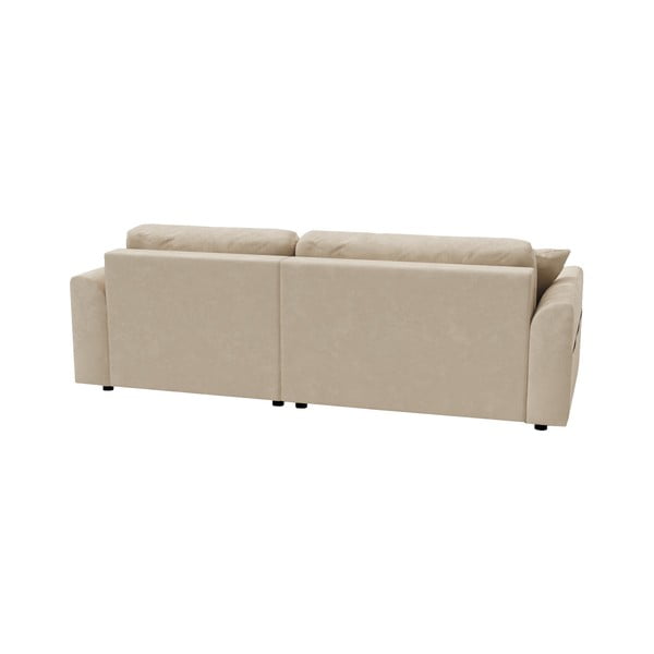 Iš velveto kampinė sofa smėlio spalvos (kintama) Lorine – Ropez-image-2