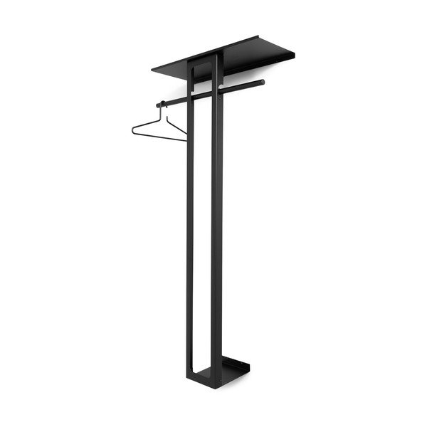 Juodos spalvos iš plieno sieninė lentyna su lentyna 70 cm Luno Large – Spinder Design-image-3