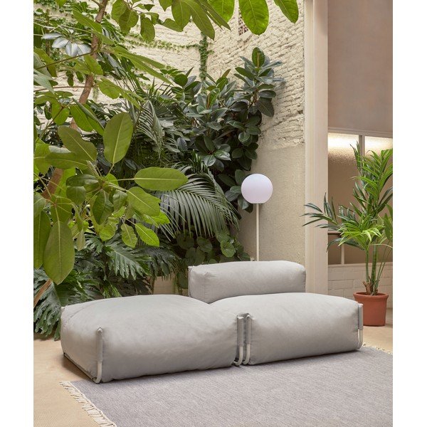 Pilkos spalvos sodo pufas Square – Kave Home-image-3