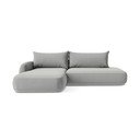 Šviesiai pilkos spalvos sulankstoma kampinė sofa (su kairiuoju kampu/su gultu) Hale – Makamii